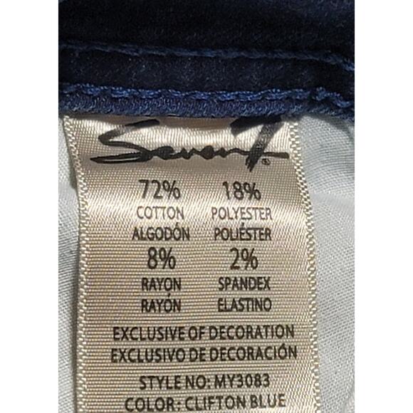 Seven 7 Blue Light Washed Flat Front Boyfriend Denim Shorts 10 Lightweight Soft - Picture 4 of 5